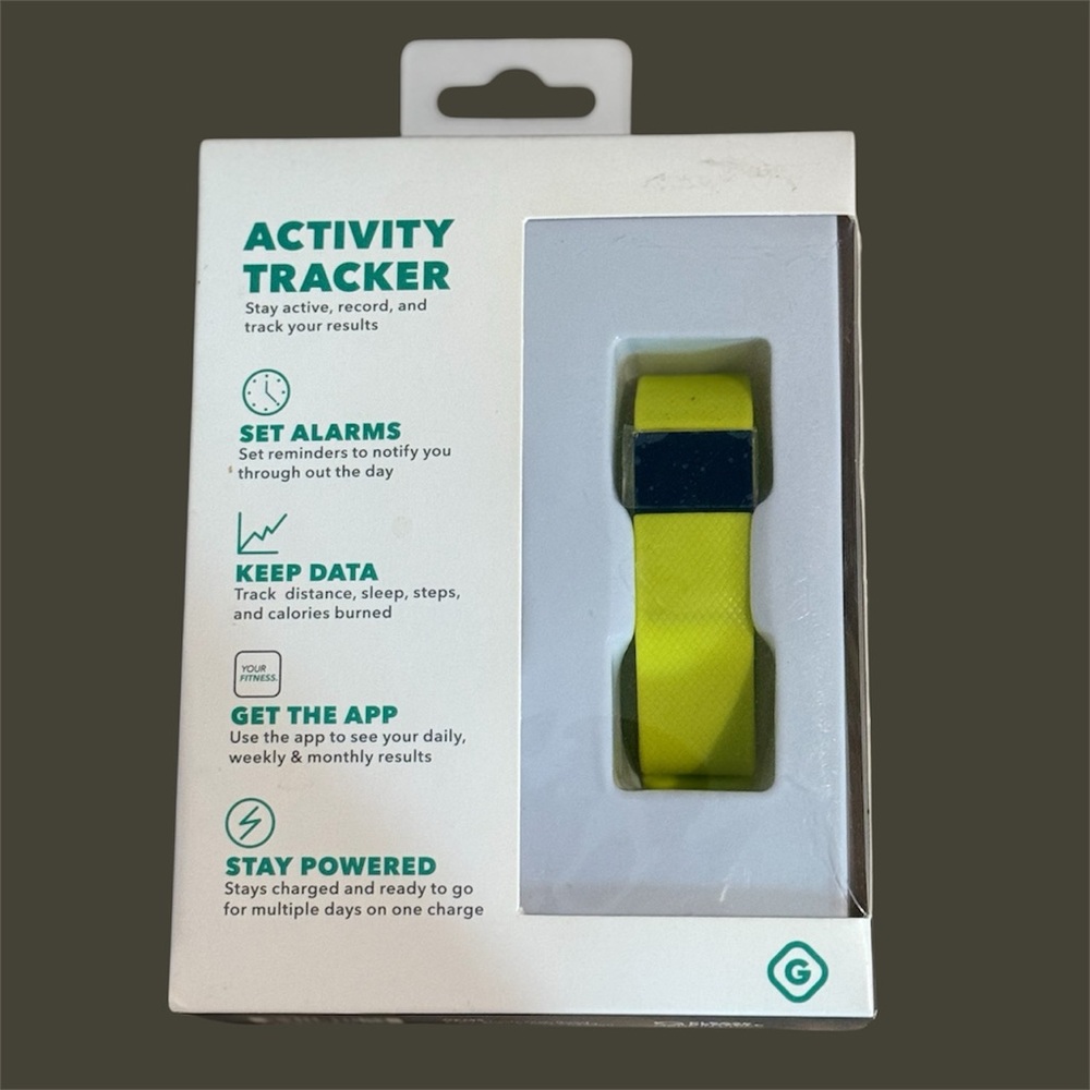 Yellow fitness Activity Tracker watch.